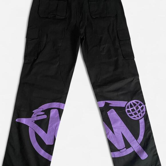 Minus Two black / purple cargo pants - size XL - Picture 3 of 5